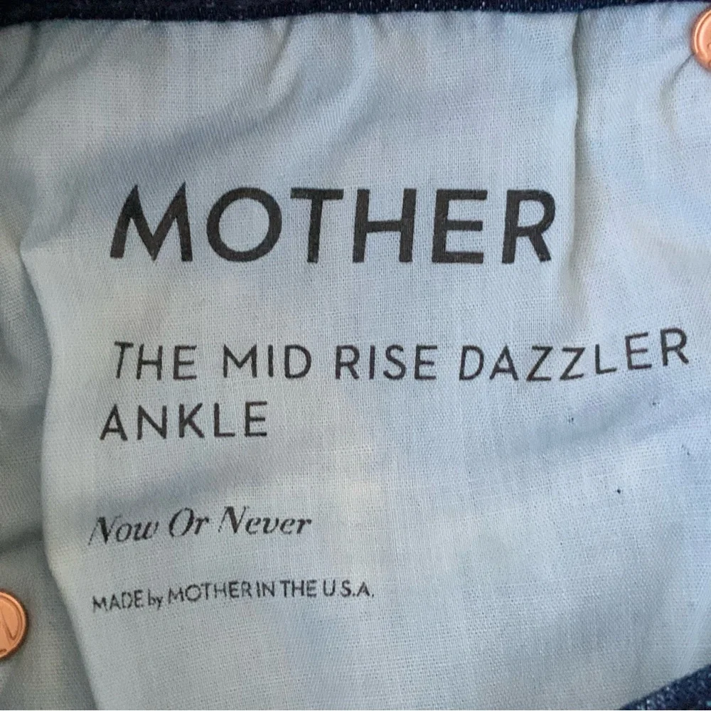 MOTHER Jeans Mid-Rise Dazzler Now or Never Dark Indigo Blue Size 27